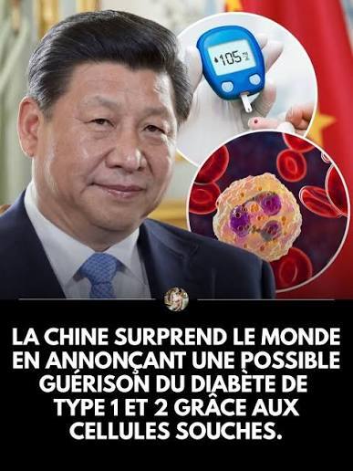 La Chine à mis en place un traitement à base de cellules souches contre le diabète de type 1 et 2 permettant aux patients de relancer la production d'insuline